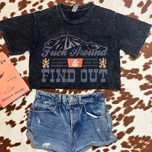 F Around and Find Out Vintage Wash Crop Top